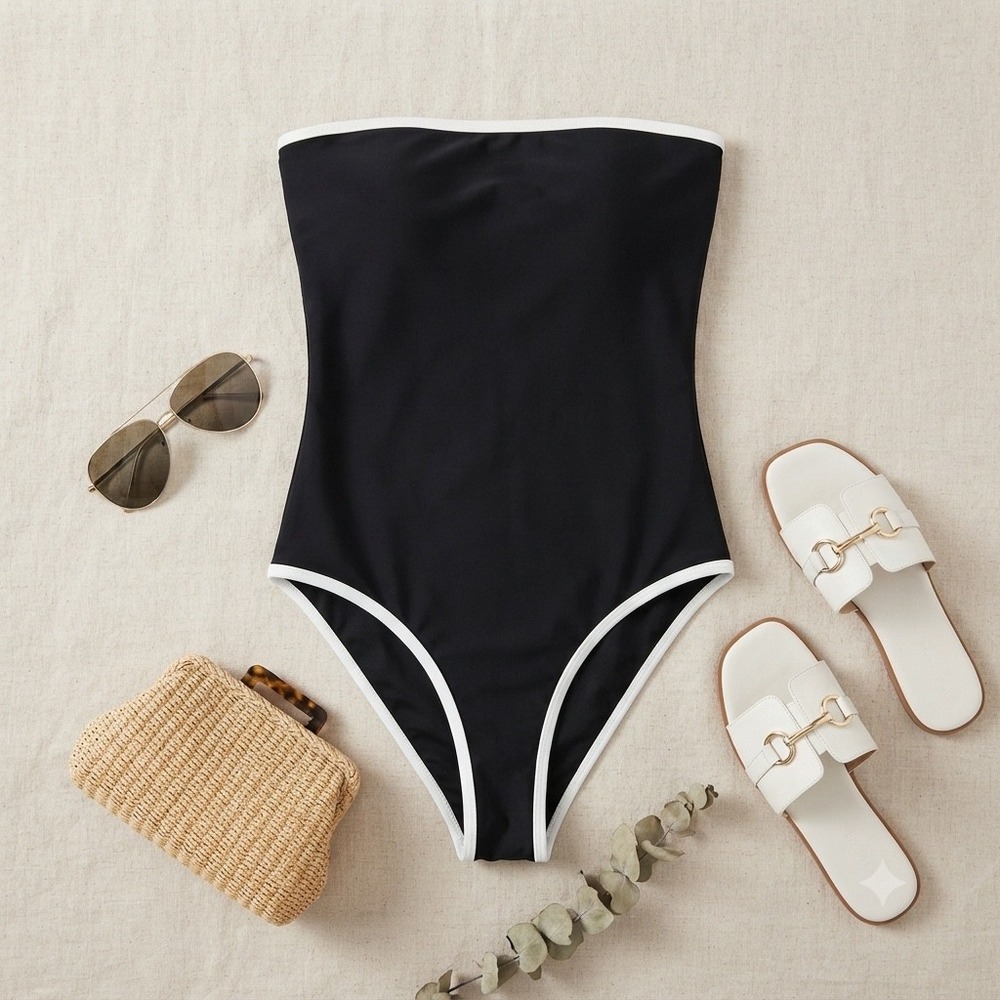 Jade Swim Sienna One Piece Women S Black Ivory Contrast Designer Minimalist